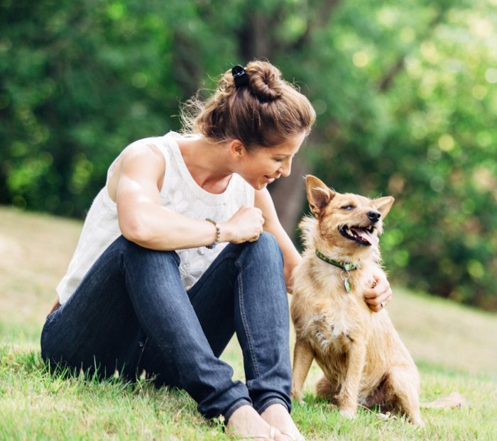 lady with dog